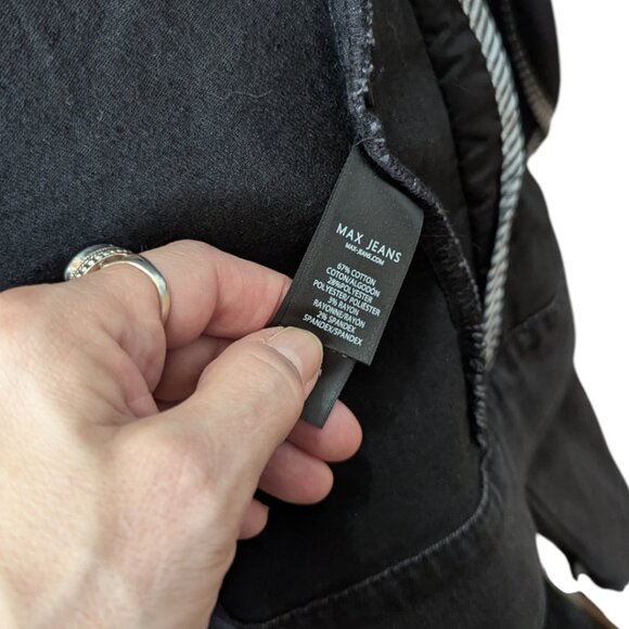 Max Jeans Black Denim Jacket with Removable Fur Collar - Picture 8 of 12